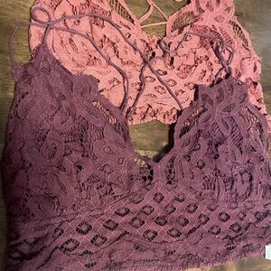 Free People Intimately Adella Lace Longline Bralette Set Sz XL